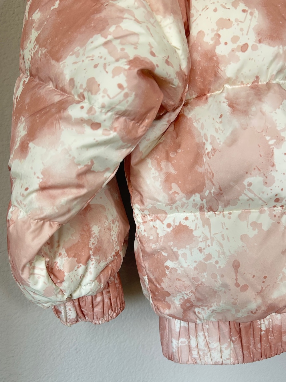 ATM Anthony Thomas Melillo Tie-Dye Down Puffer Jacket | Large | Chalk/Lunar Pink - Picture 11 of 16